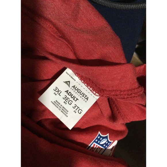 Augusta Sportswear NFL Flag Coach Red T Shirt Adult 3XL 3EG‎ Tee Top - Picture 5 of 5
